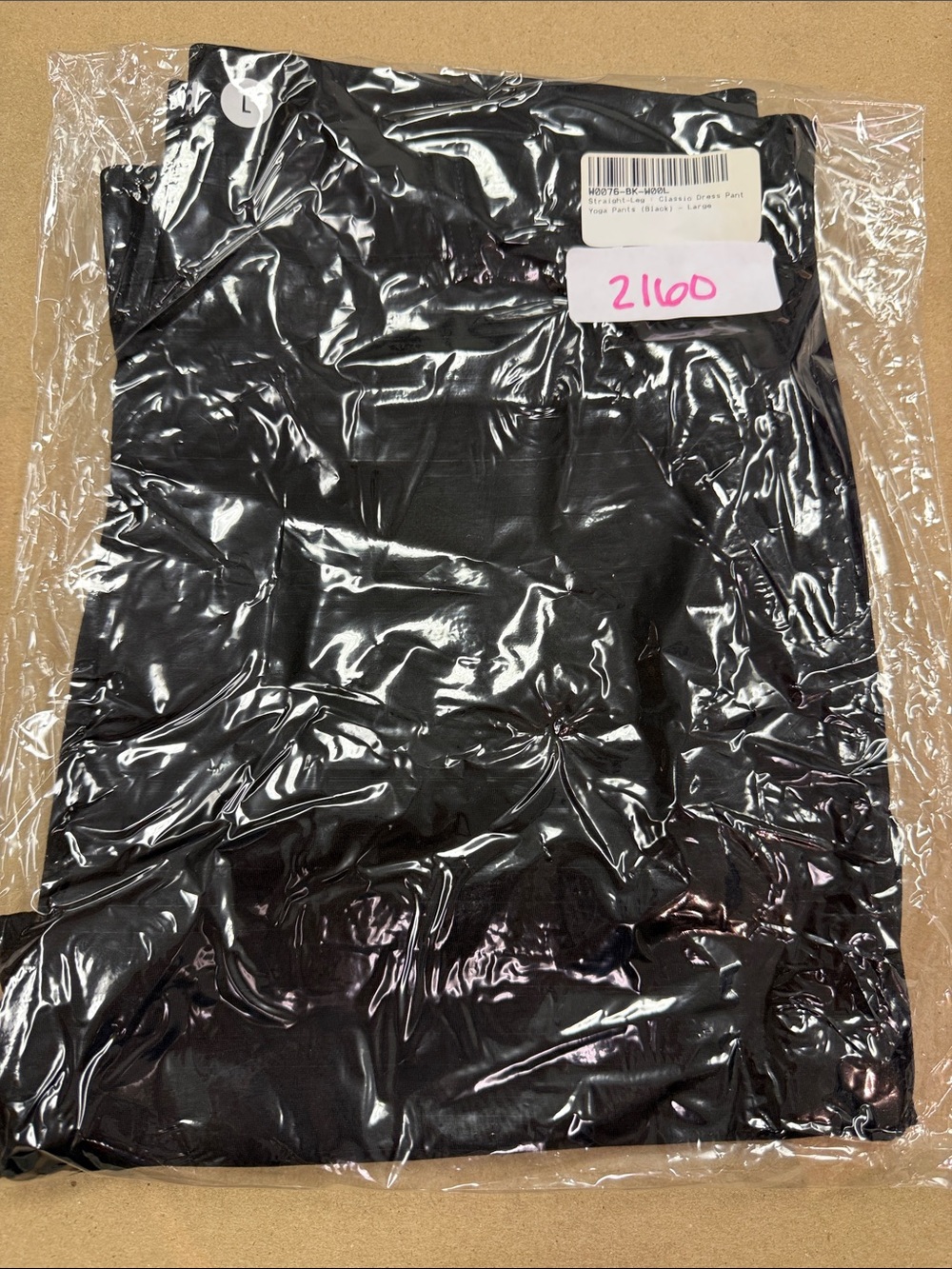 New Betabrand Black Straight Classic Dress Pant Yoga Pants Large